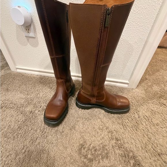 Dr. Martens Shoes - Dr. Martens Amaayah Hi Brown Knee-High Leather Boots